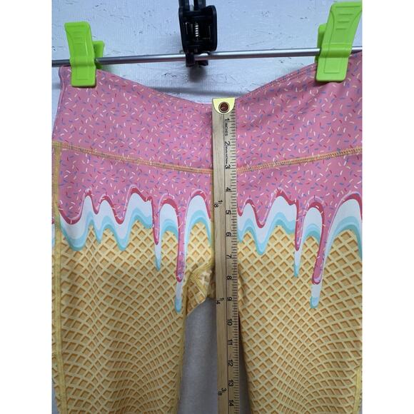 Feed Me‎ Fight Me Leggings Ice Cream Cone Womens Size S Cropped FMFM Novelty - Picture 3 of 7